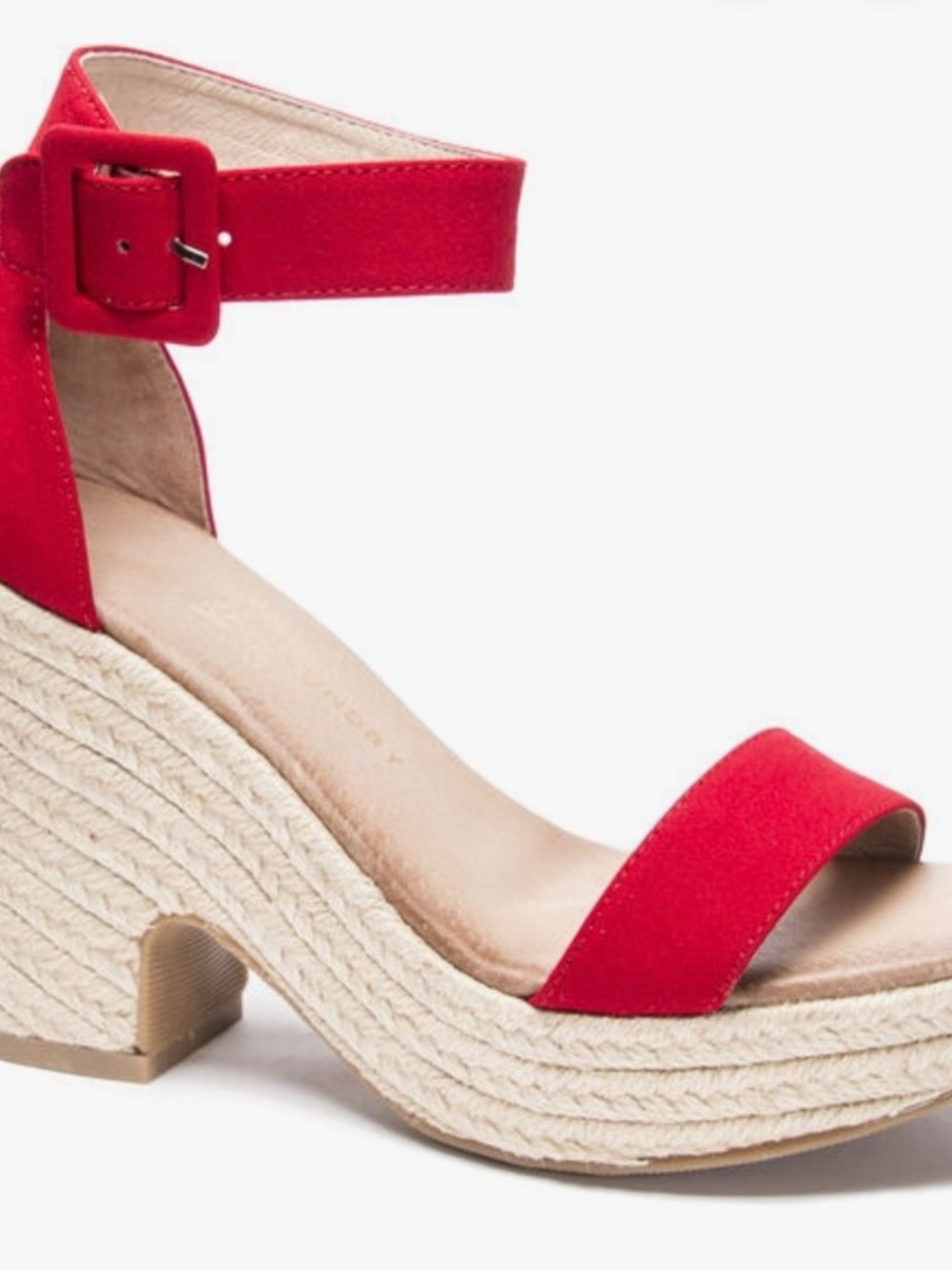 Chinese Laundry Red Espadrille Wedge Sandal with Ankle Strap